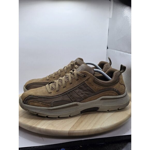 Skechers Mens 12 Classic Fit air cooled memory foam SN66299 color: DSCH, Brown - Picture 1 of 8